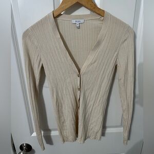 Reiss Cream Ribbed Cardigan size S